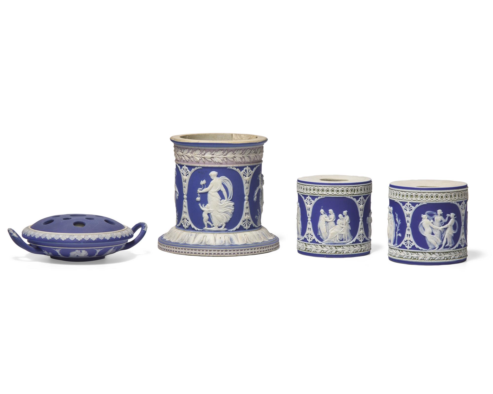 A Group of Wedgwood Jasperware Desk Articles