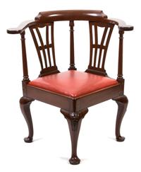 A Georgian Style Mahogany Corner Chair Height 33 inches. — 19TH CENTURY