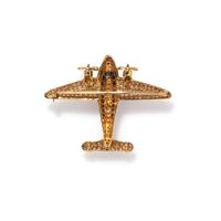 DIAMOND AND SAPPHIRE AIRPLANE BROOCH