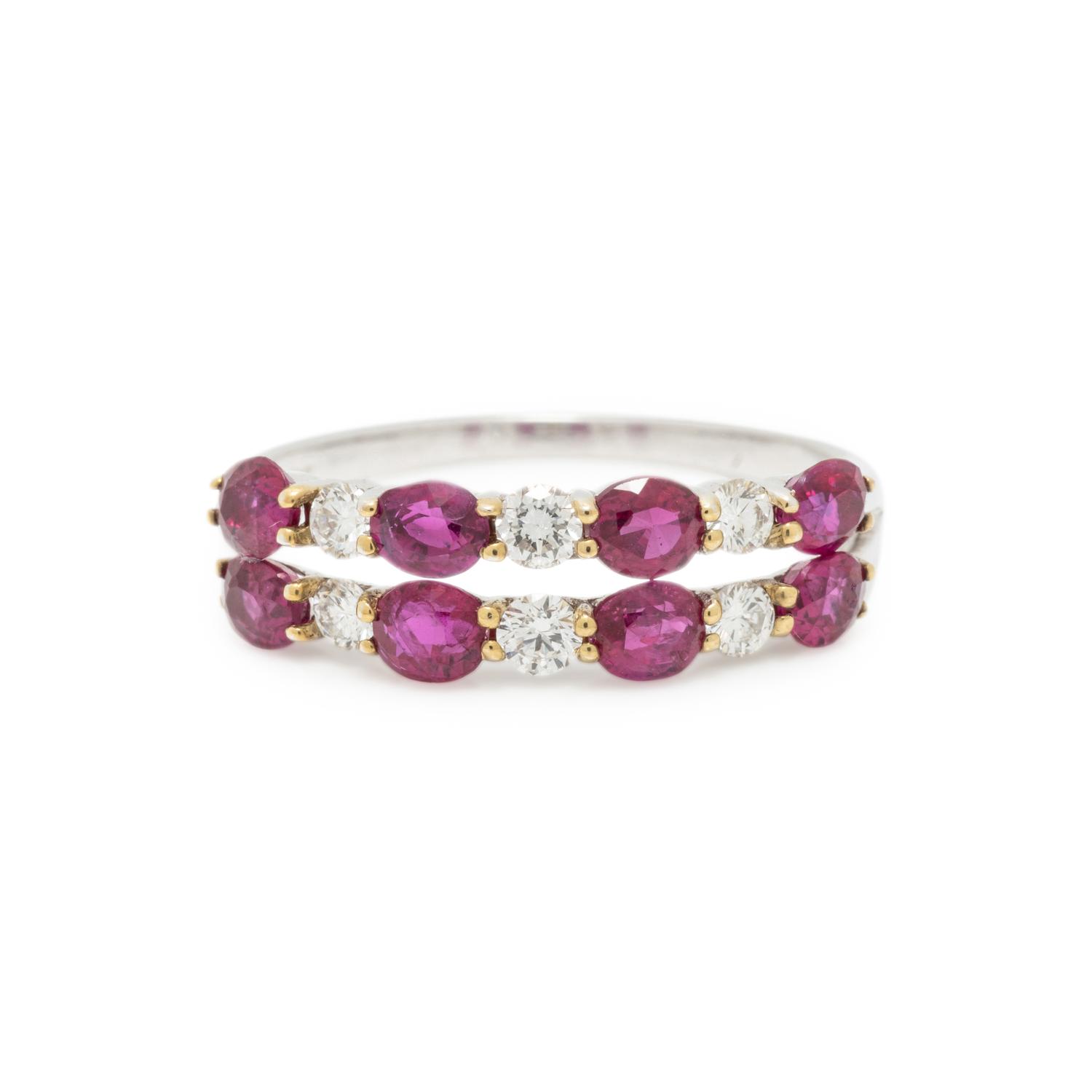 UNHEATED BURMESE RUBY AND DIAMOND RING