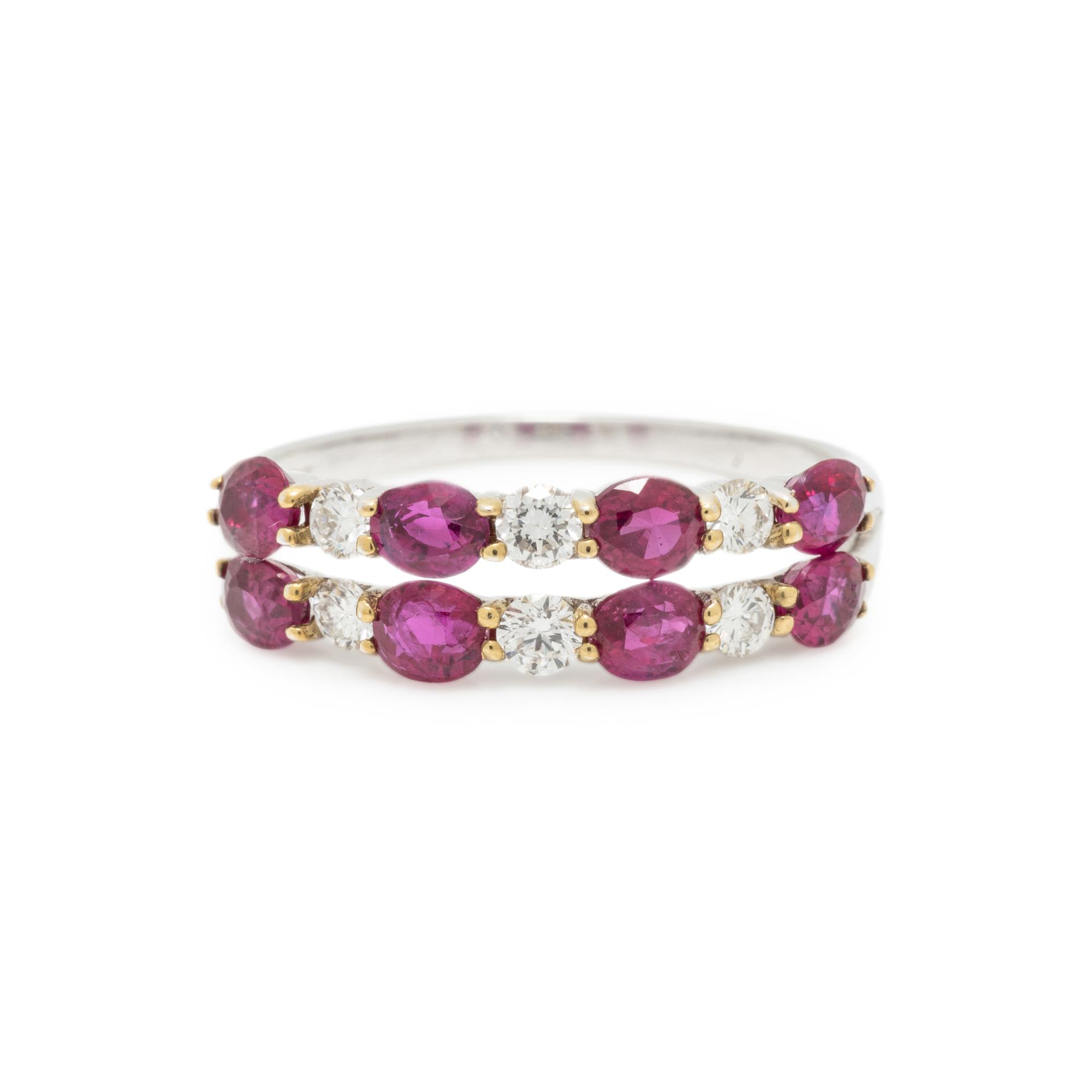 UNHEATED BURMESE RUBY AND DIAMOND RING