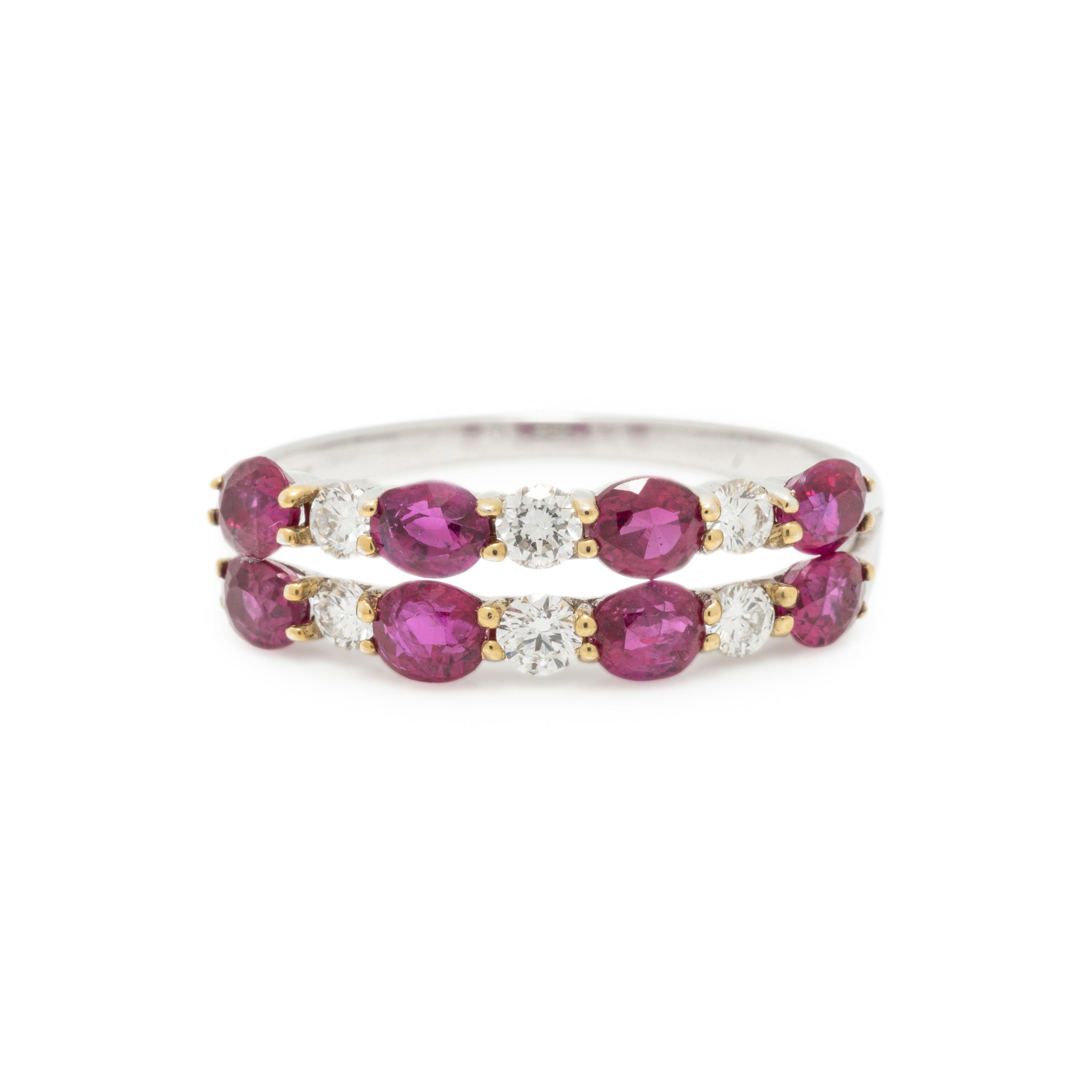UNHEATED BURMESE RUBY AND DIAMOND RING