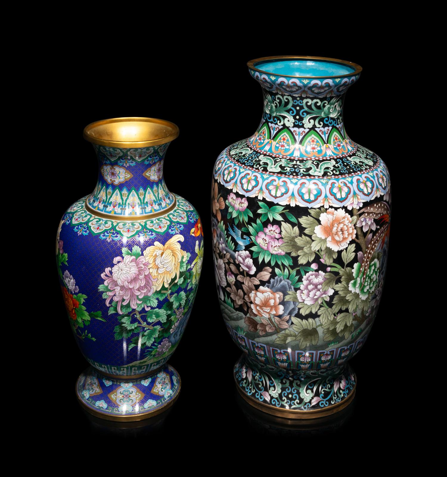 Three Large Chinese Cloisonné Baluster Vases