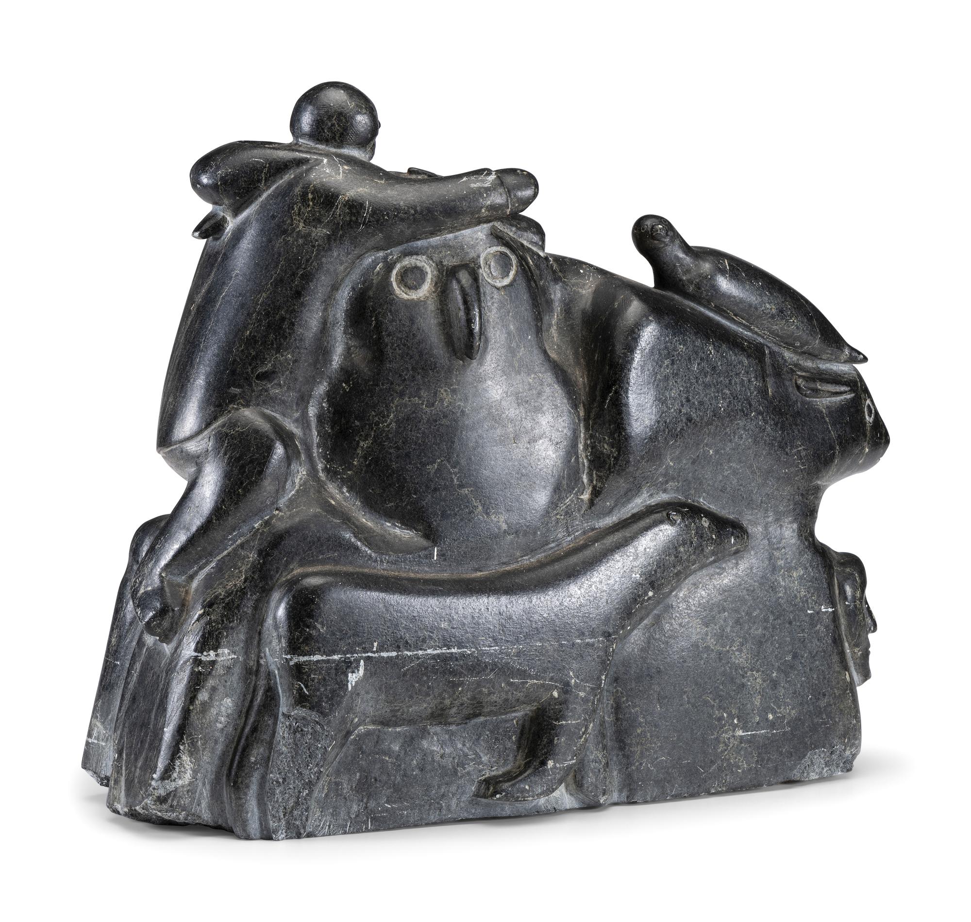 Massive Inuit Soapstone Carving
