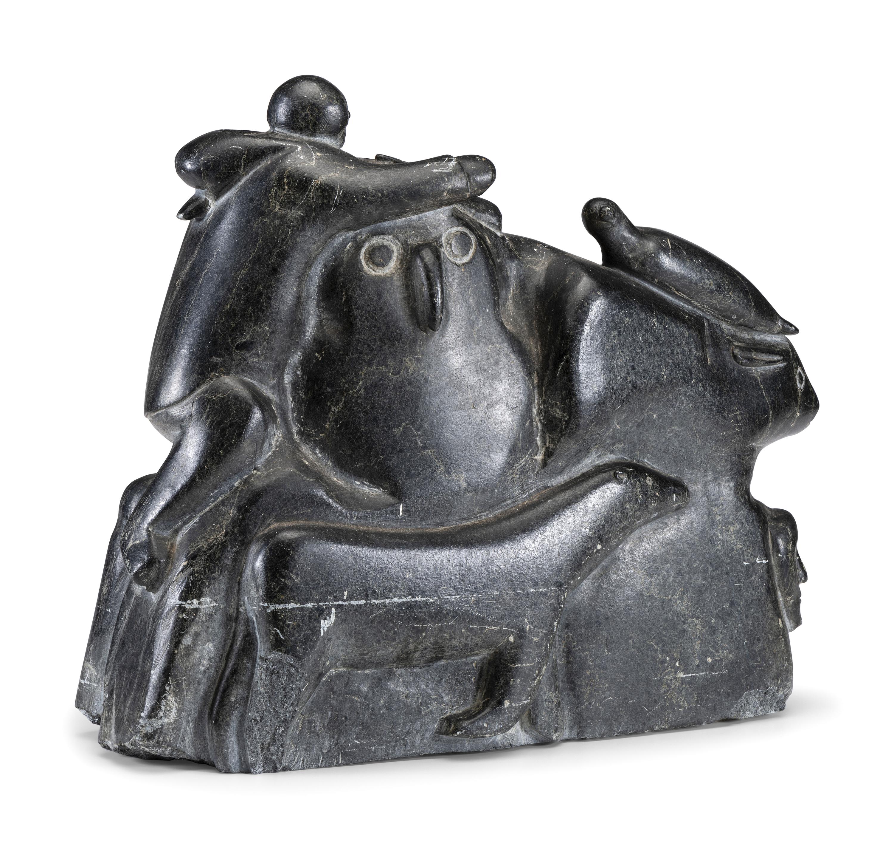 Massive Inuit Soapstone Carving