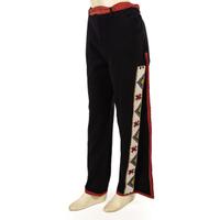 Sioux Beaded Hide Legging Strips, on Naval Wool Pants