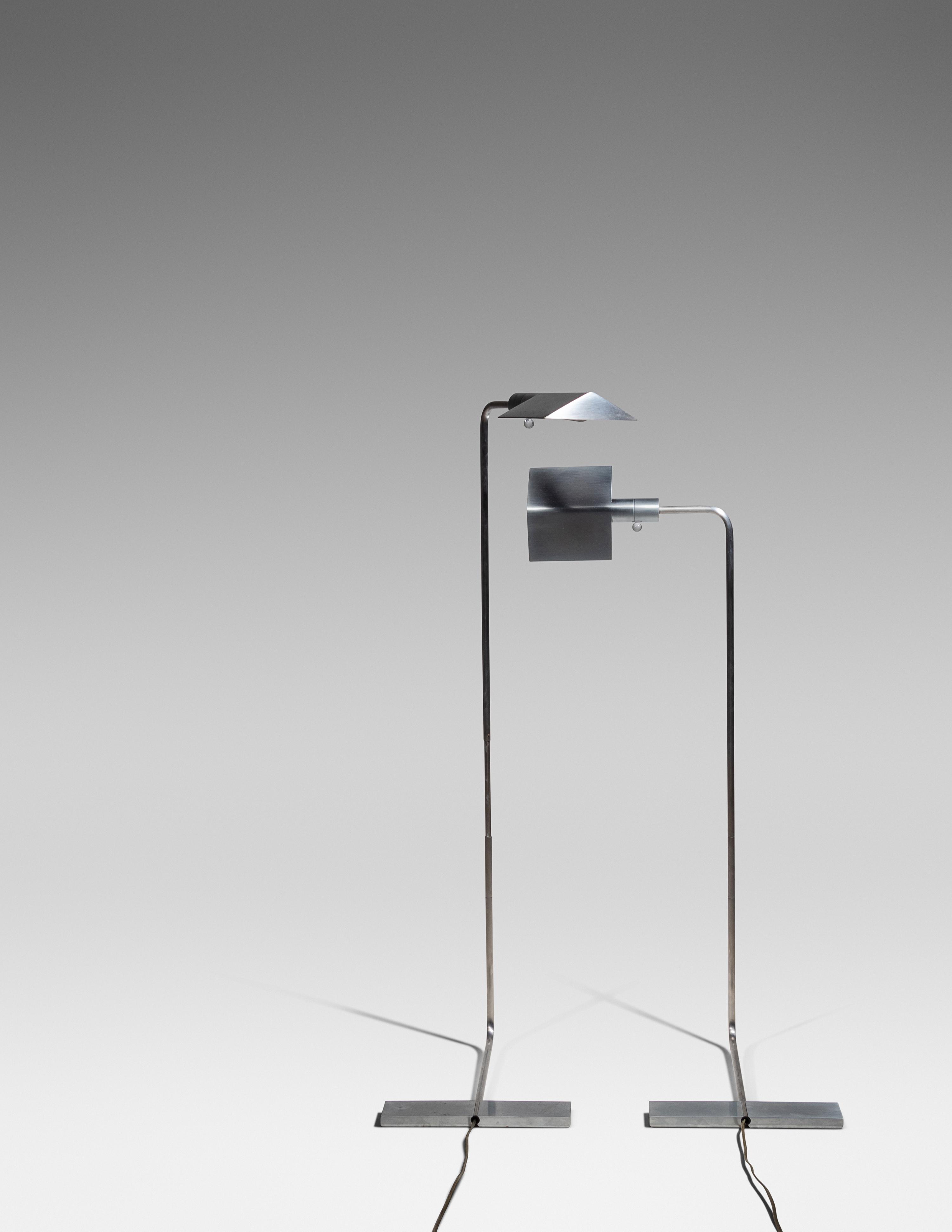 Pair of Adjustable Floor Lamps, Model 1MU WV Cedric Hartman Studios, USA