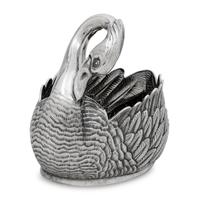 A Modern Fabergé Silver Swan Centerpiece