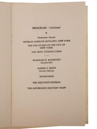 [ROOSEVELT, Franklin Delano (1882-1945)]. A group of invitations, tickets, and programs for FDR's inauguration as New York governor, comprising:
