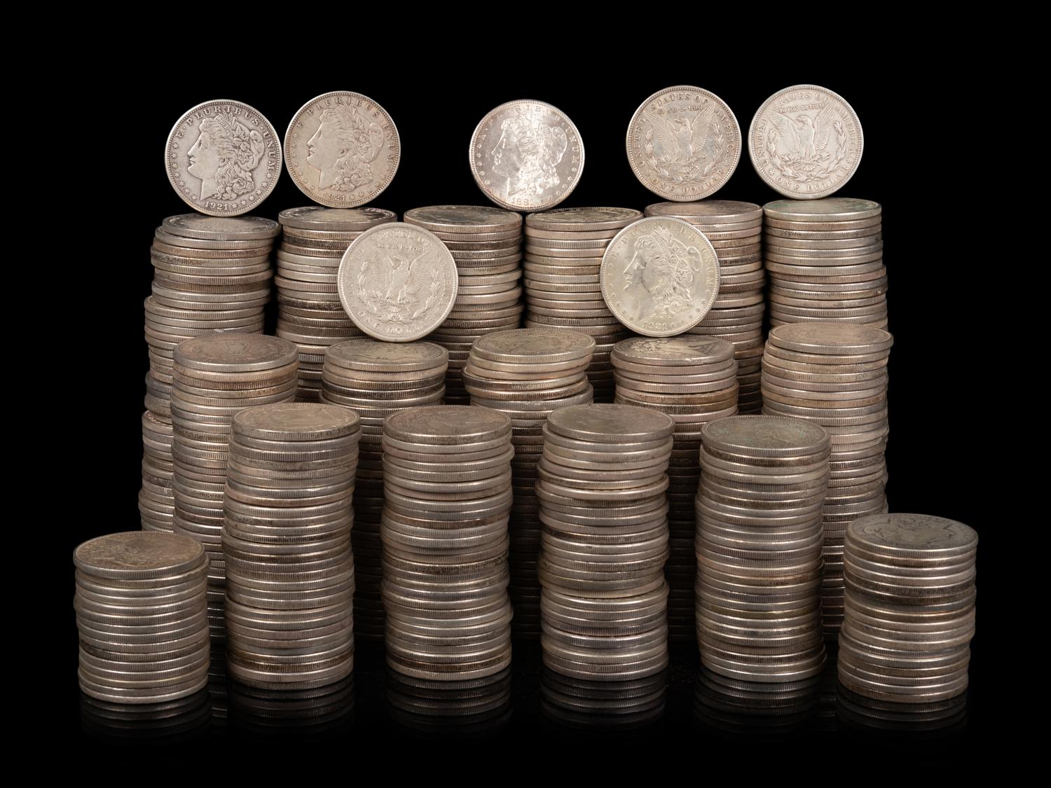 A Large Collection of Morgan $1 Coins