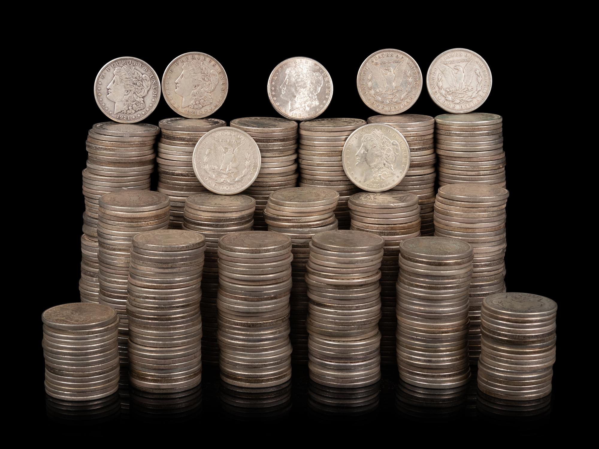 A Large Collection of Morgan $1 Coins