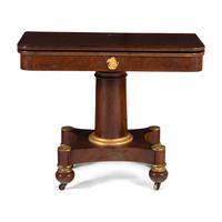 A Classical Mahogany and Parcel Gilt Game Table