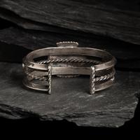 Navajo Silver and Turquoise Cuff Bracelet with Maltese Cross