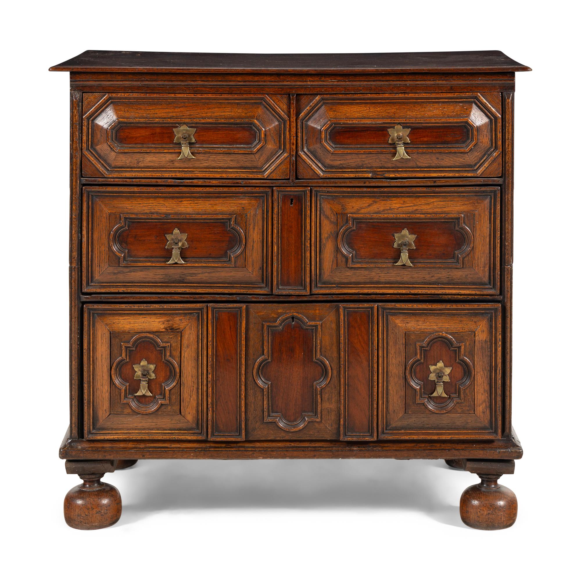 A Charles II Oak Chest of Drawers