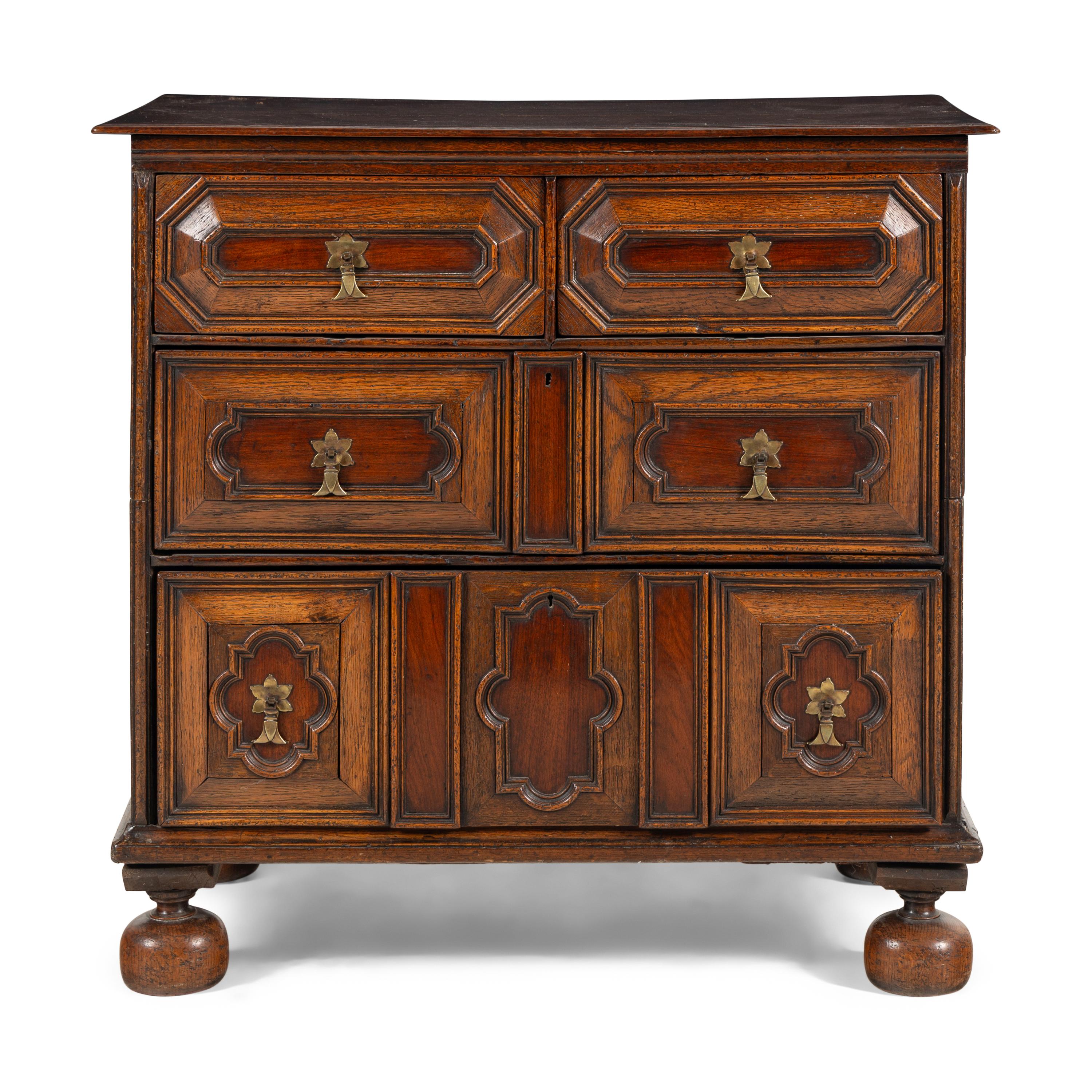 A Charles II Oak Chest of Drawers