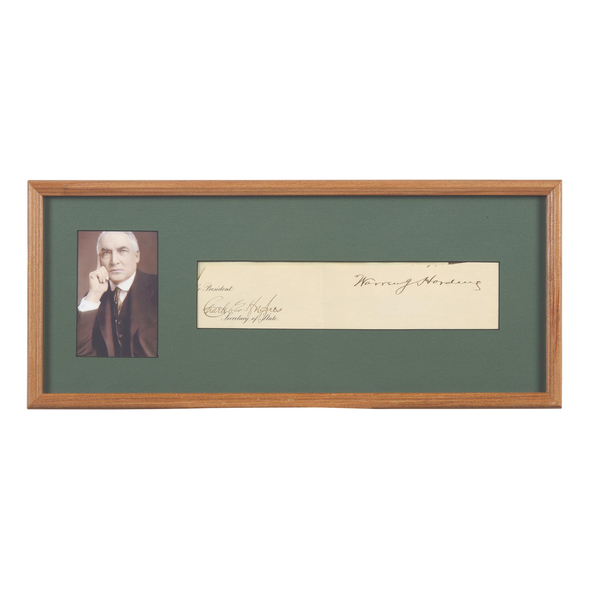 [Presidential] Harding, Warren G. Cut signature