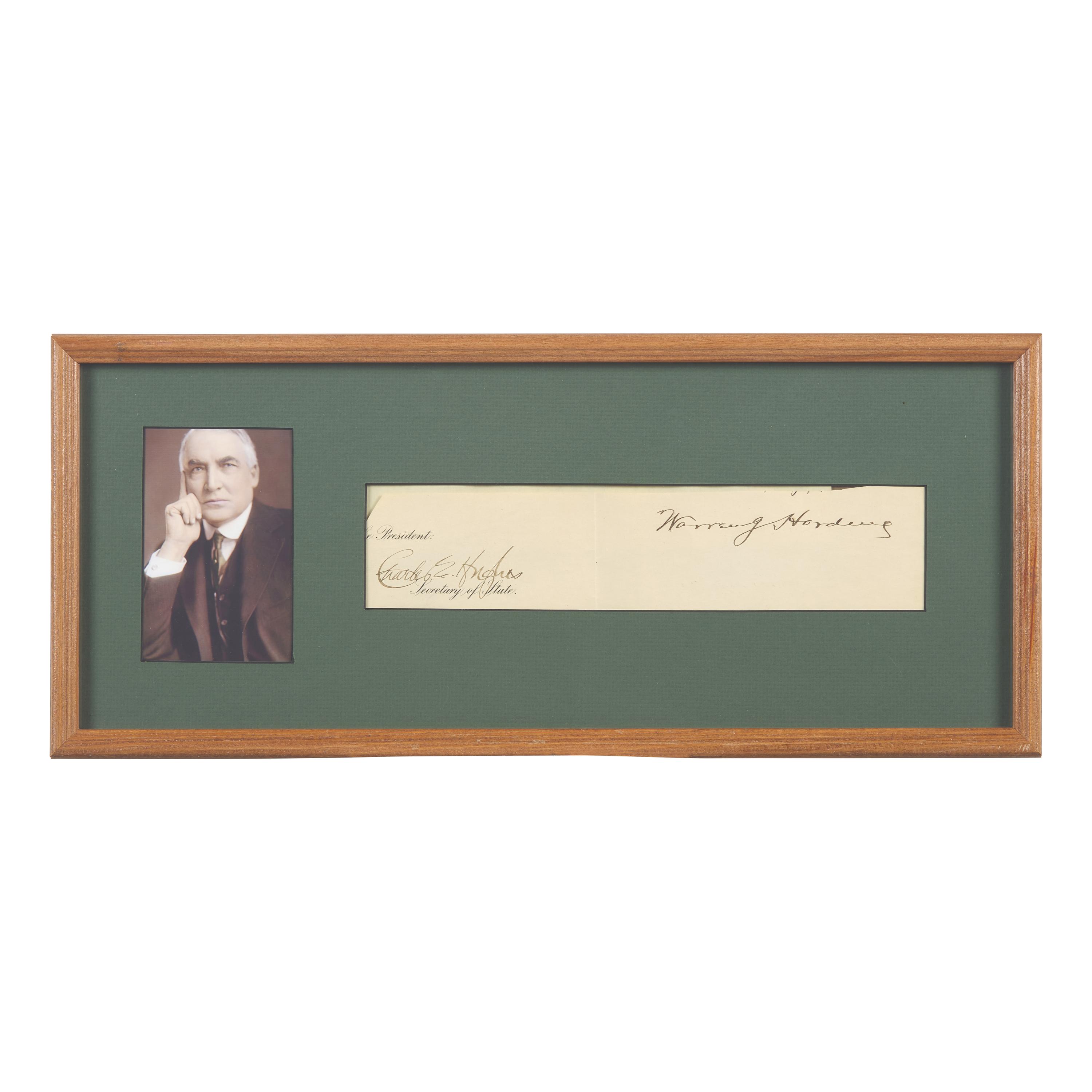 [Presidential] Harding, Warren G. Cut signature