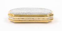 A Judith Leiber Clear Crystal Minaudiere, 7" x 4.25" x 1".