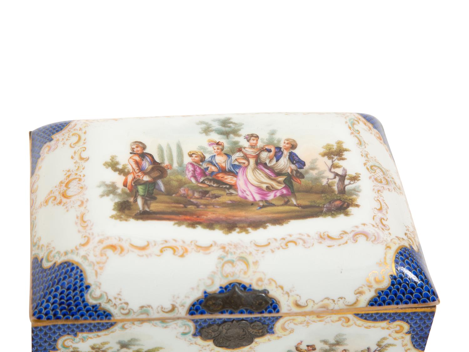 A Group of Three French Gilt Metal Mounted Porcelain Boxes