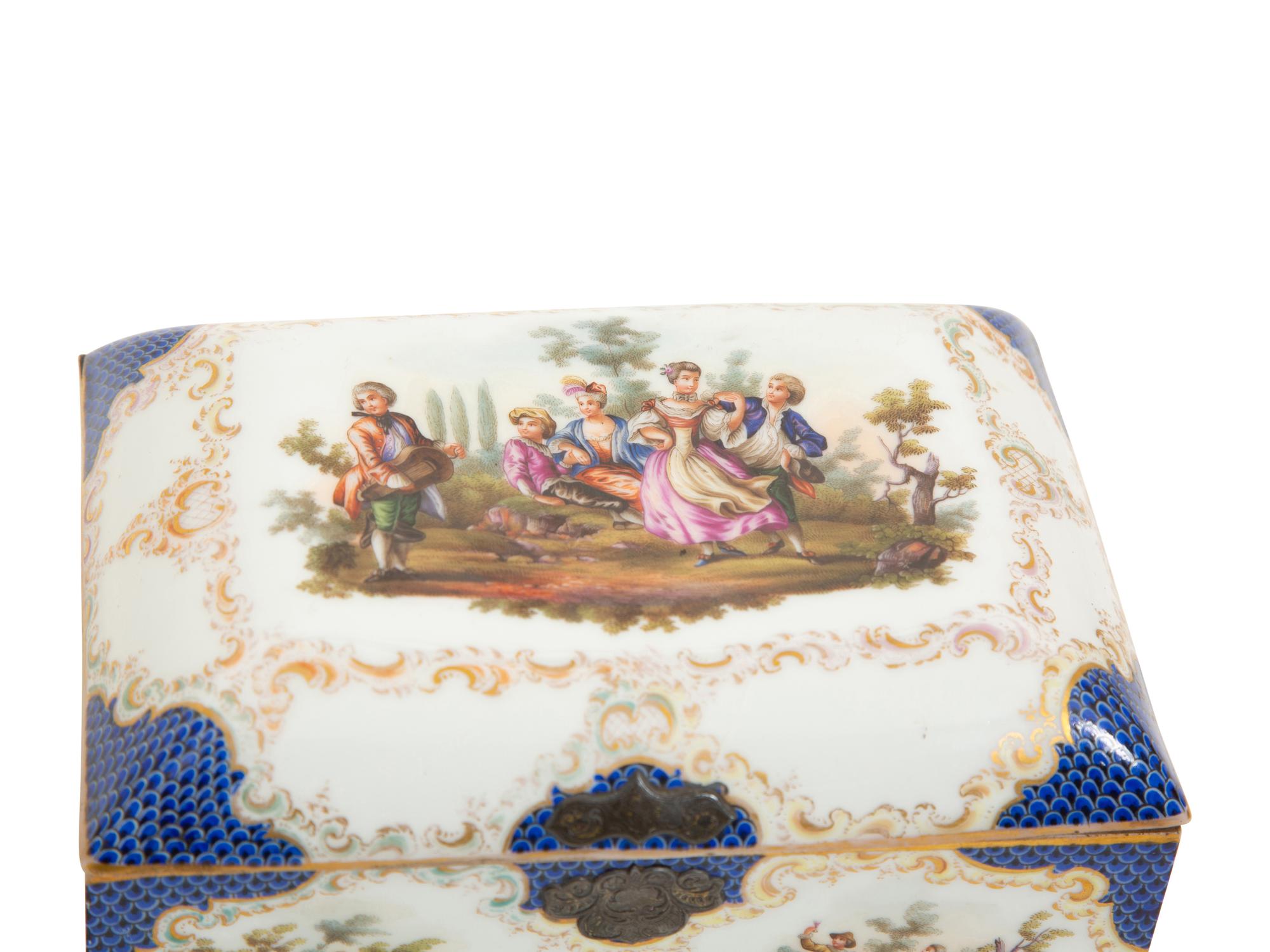 A Group of Three French Gilt Metal Mounted Porcelain Boxes