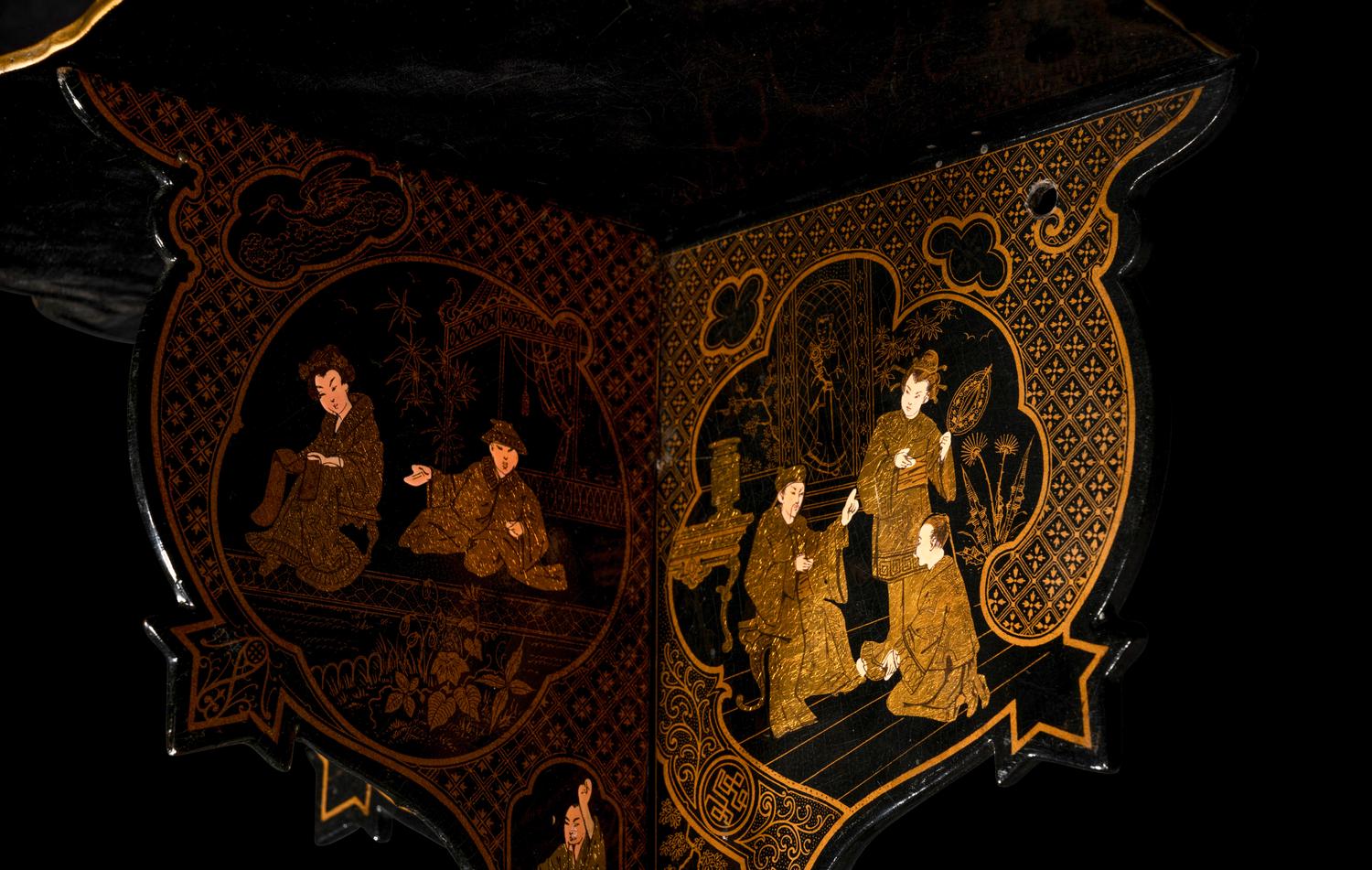 Four Japanese Export Gilt Lacquered Wares