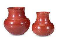 Pair of Redware Pottery Jars, with Bear Paws