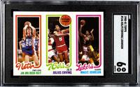 A Group of 1980-81 Topps Magic Johnson and Larry Bird Rookie Basketball Cards