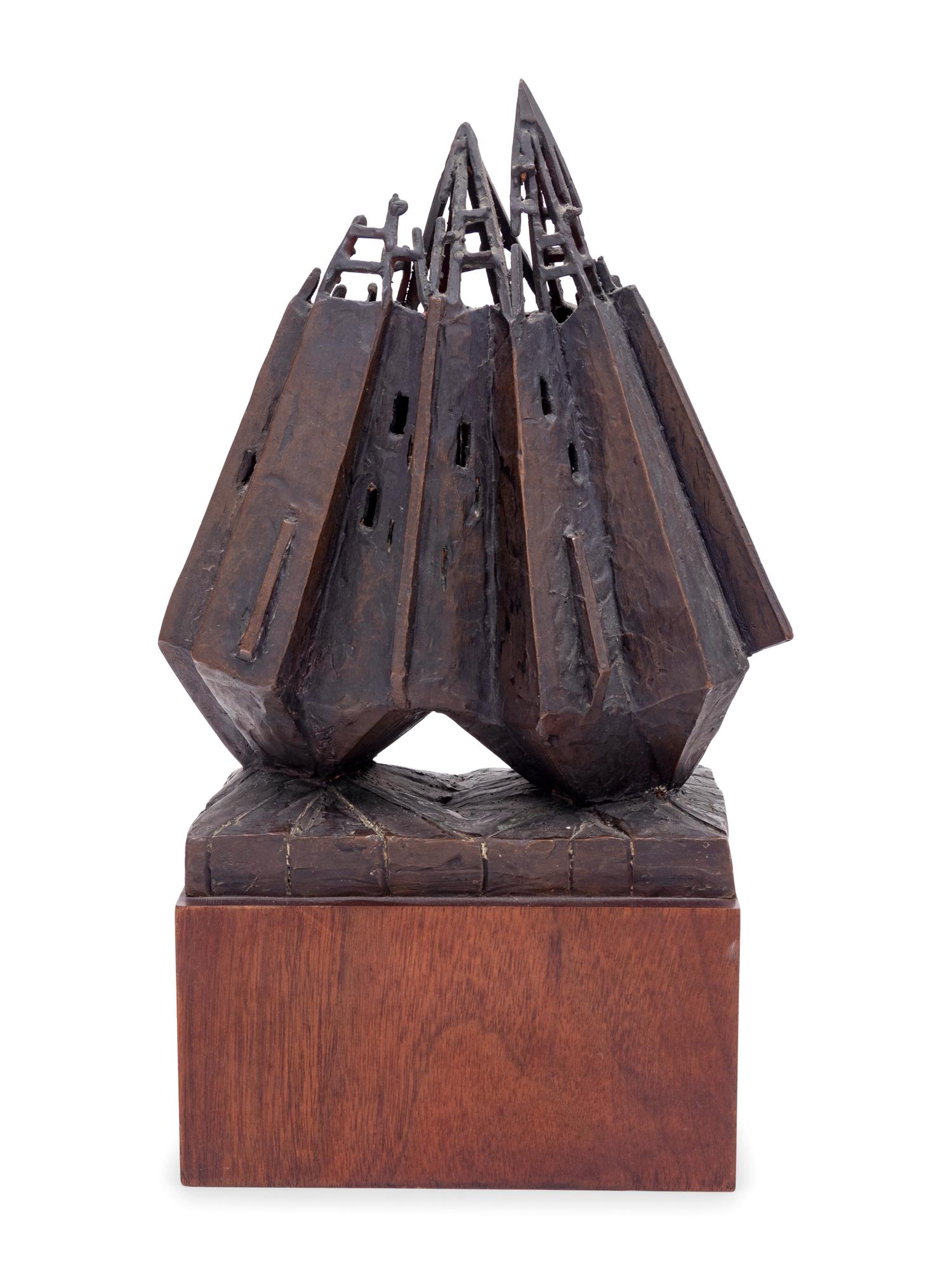 A Brutalist Bronze Sculpture