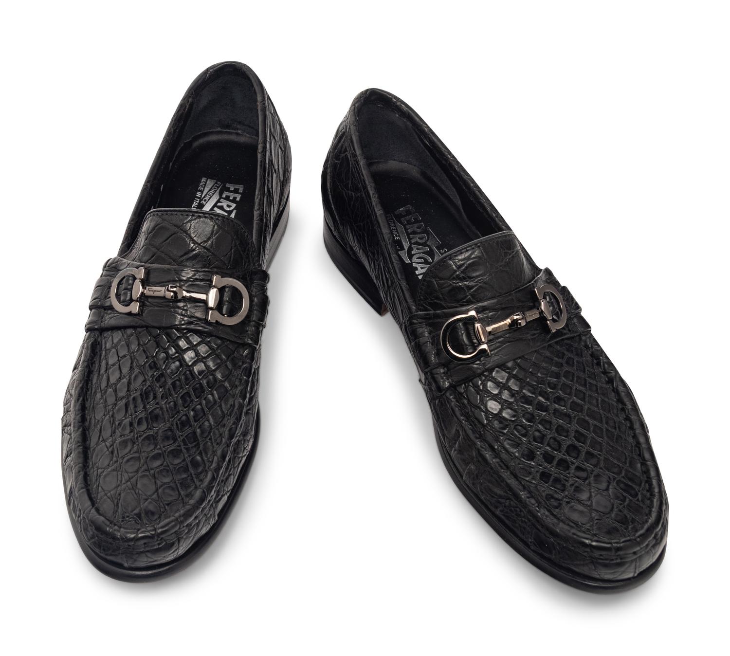 SALVATORE FERRAGAMO MEN'S CROCODILE LOAFERS