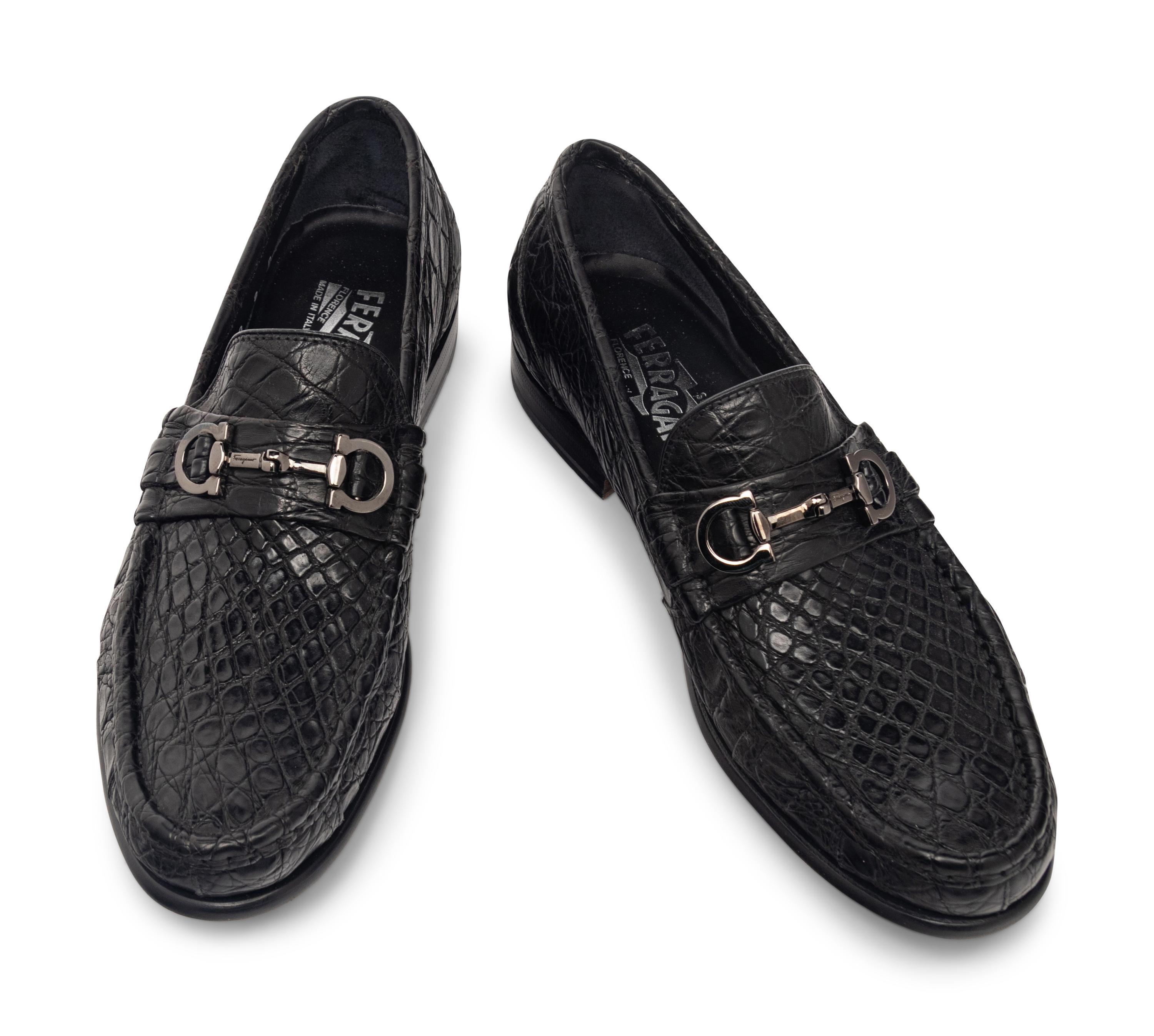 SALVATORE FERRAGAMO MEN'S CROCODILE LOAFERS