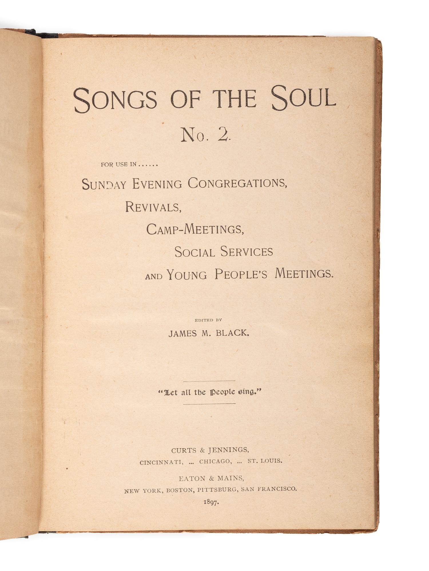 [MUSIC]. 4 publications, incl. The Lover's Forget-Me-Not, and Songs of Beauty...with all the Late Negro Melodie s (1845) and Jubilee Songs and Plantation Melodies (1884).