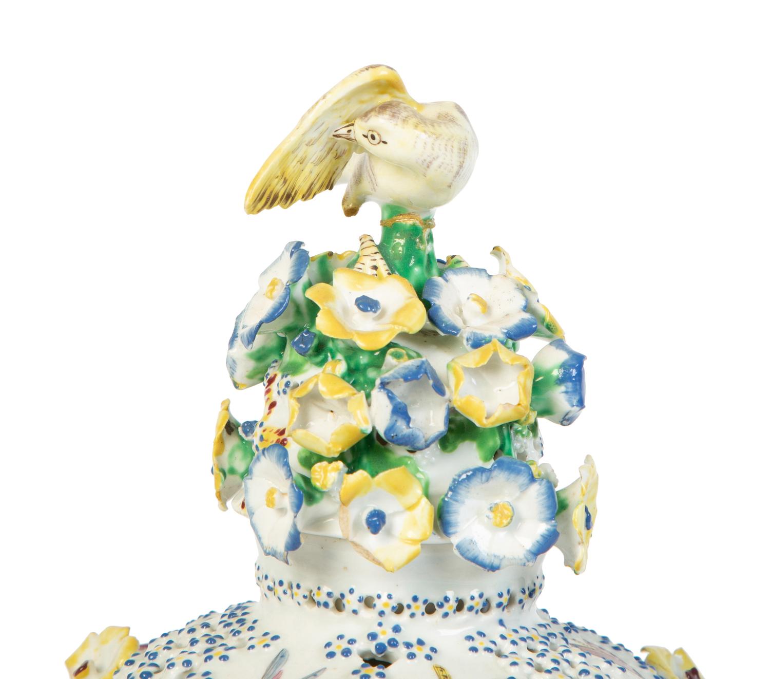 A Derby Porcelain Potpourri Vase with Faces, Flowers and Insects — LATE 18TH CENTURY