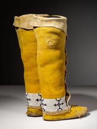Arapaho Beaded Hide Leggings and Moccasins