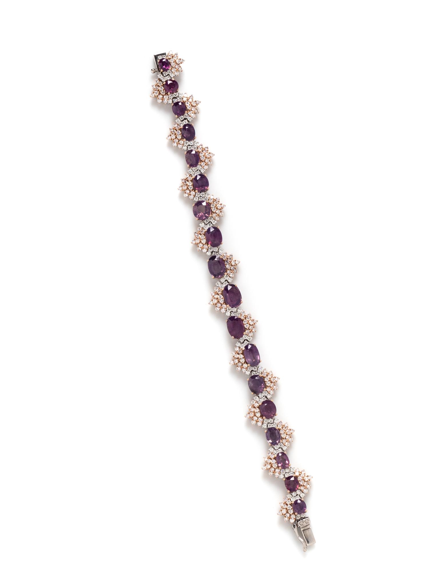 MODANI, KASHMIR PURPLE SAPPHIRE AND DIAMOND BRACELET