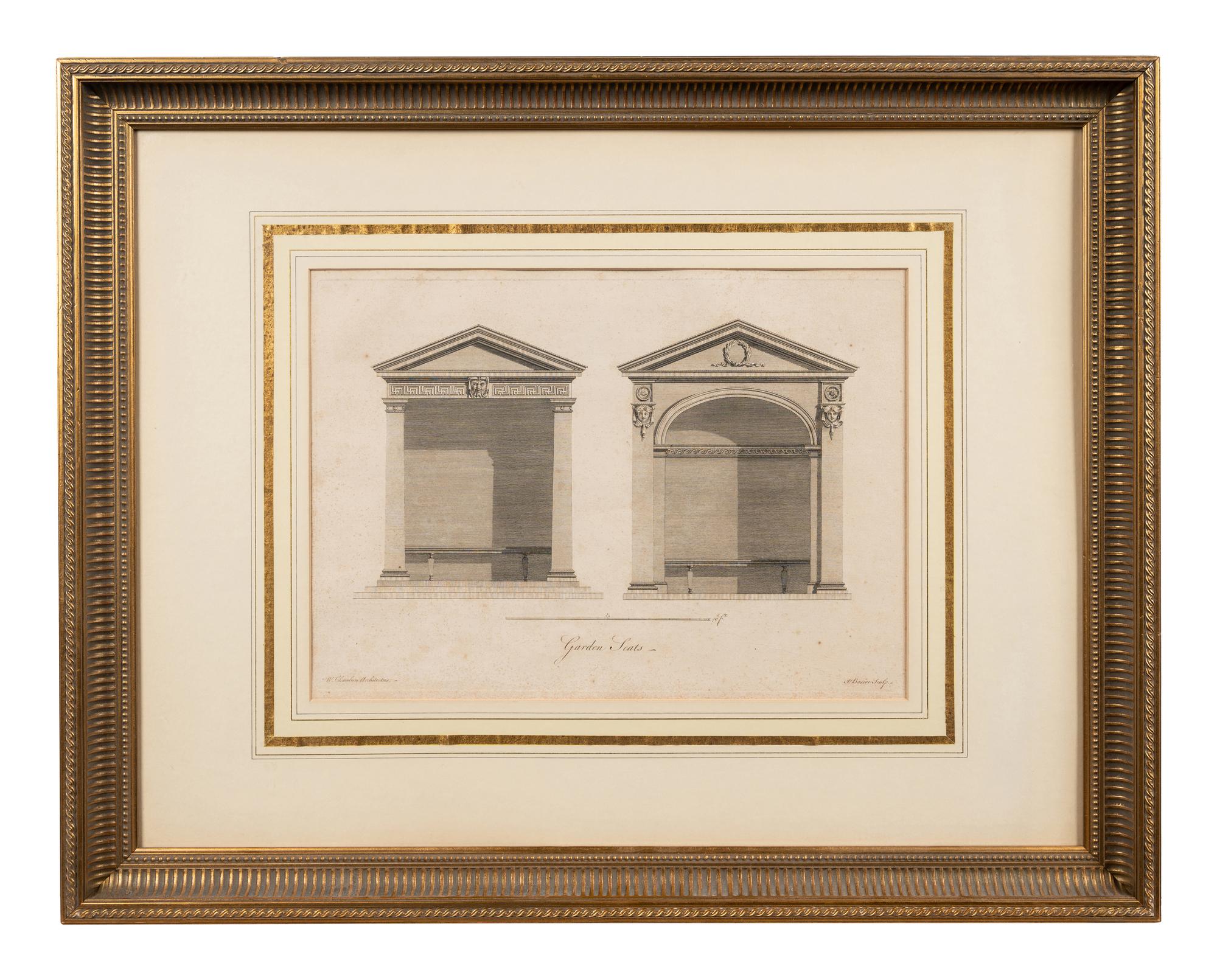 A Collection of Fifteen Engravings with Hand-Coloring of Architectural and Military Scenes