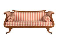 A Classical Style Satinwood and Mahogany Sofa