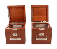 A Pair of American Mahogany Cased Two-Day Ship's Chronometers of U.S. Navy Interest
