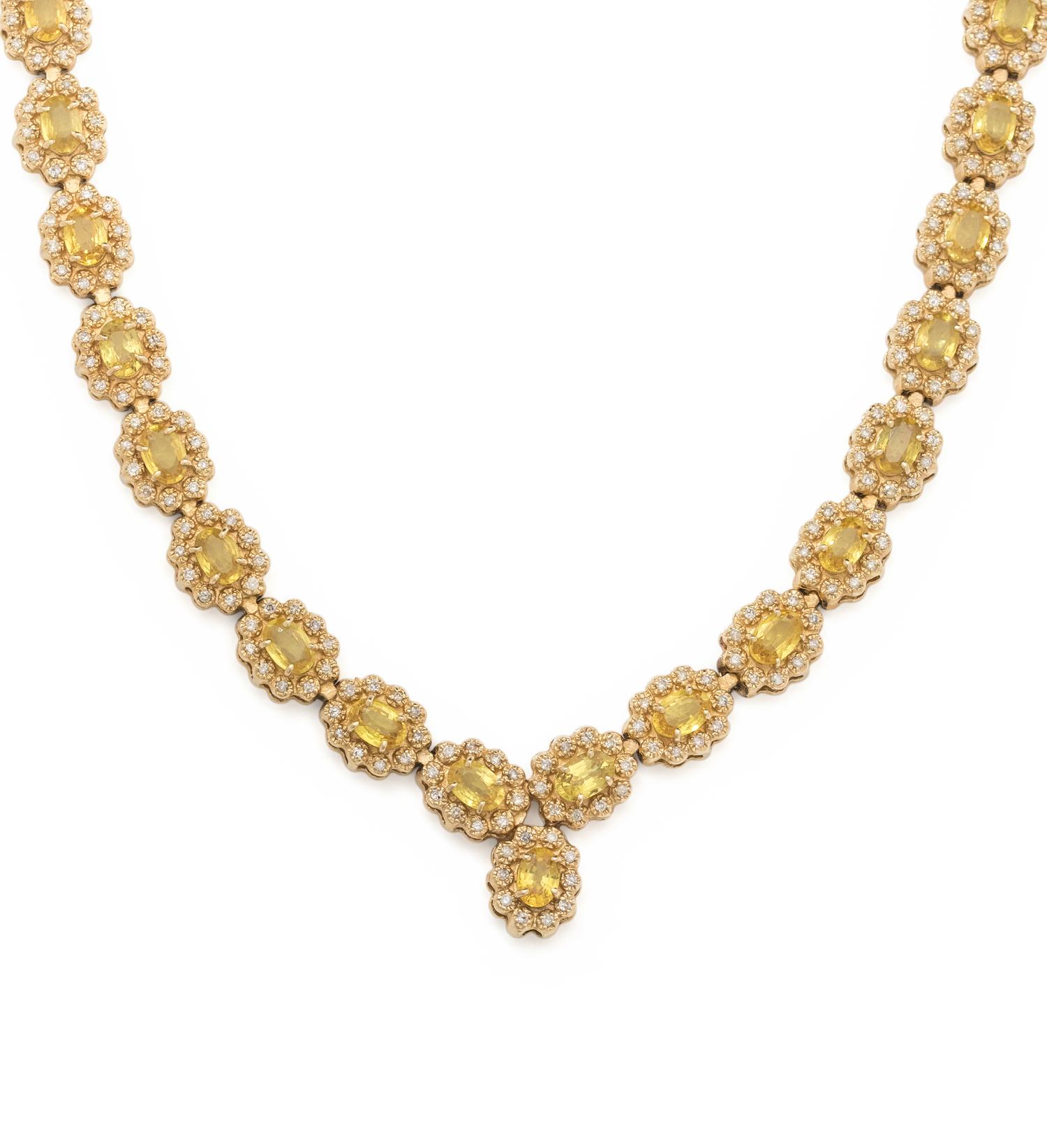 YELLOW SAPPHIRE AND DIAMOND NECKLACE