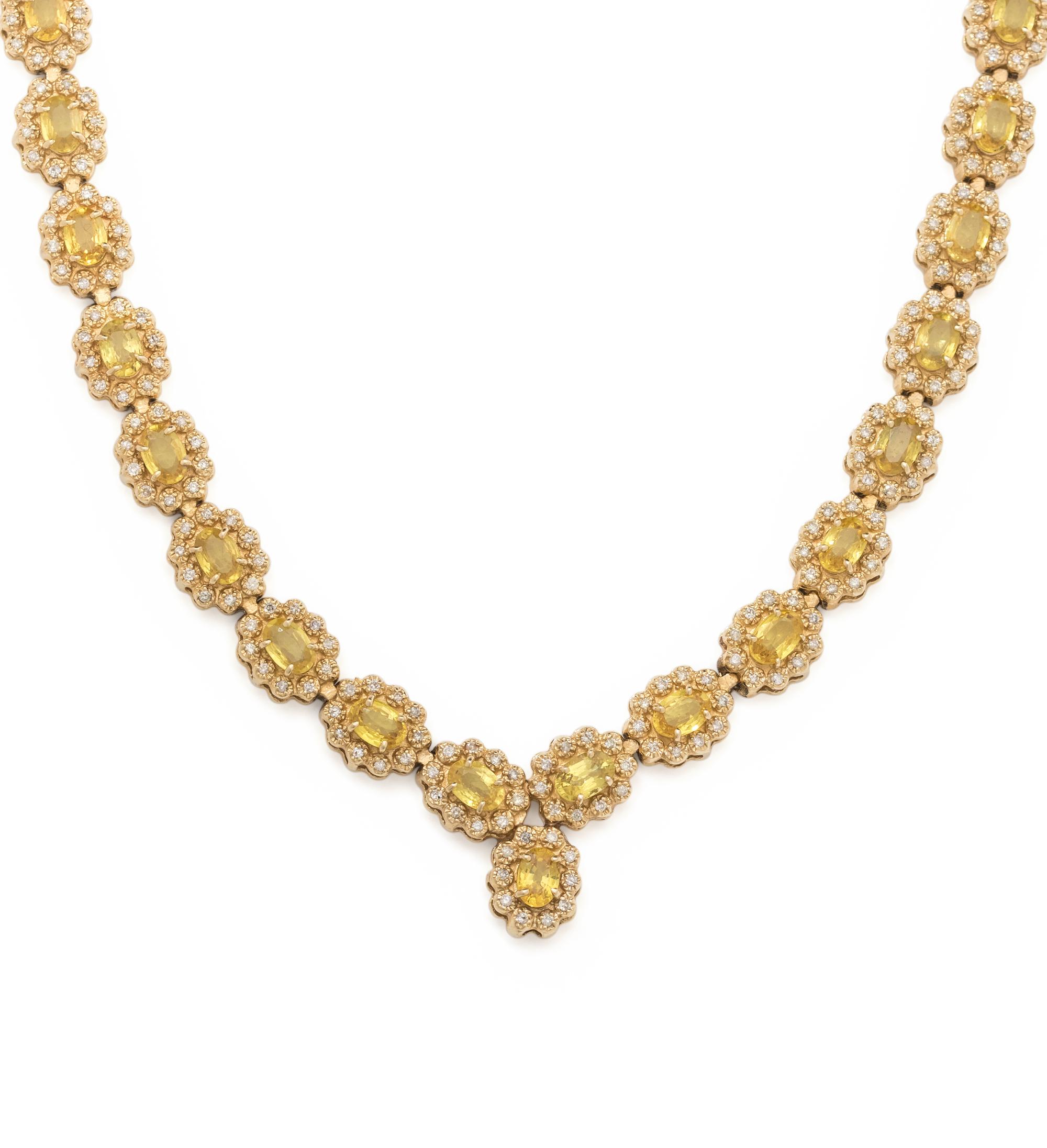 YELLOW SAPPHIRE AND DIAMOND NECKLACE