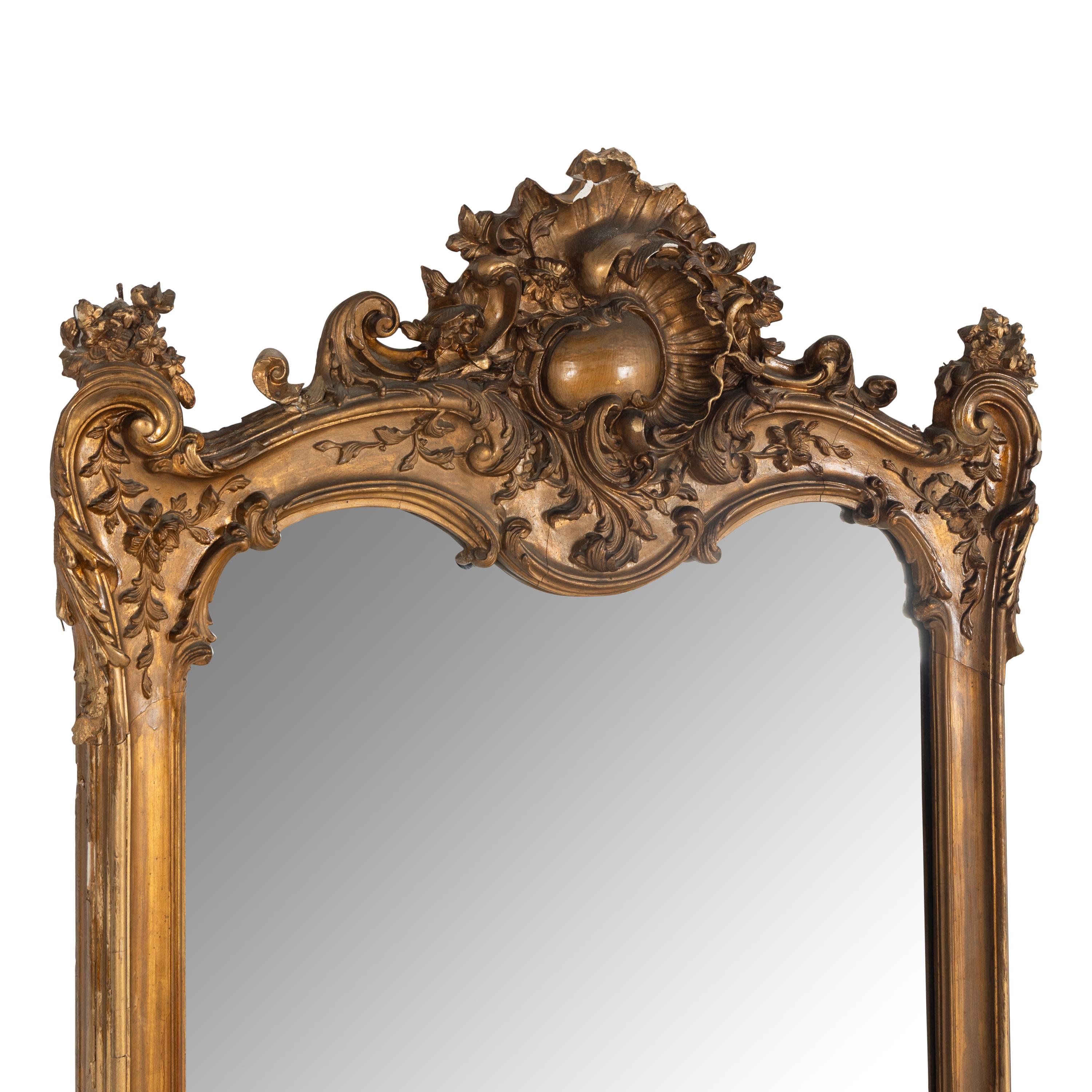 A Louis XV Style Giltwood Overmantel Mirror