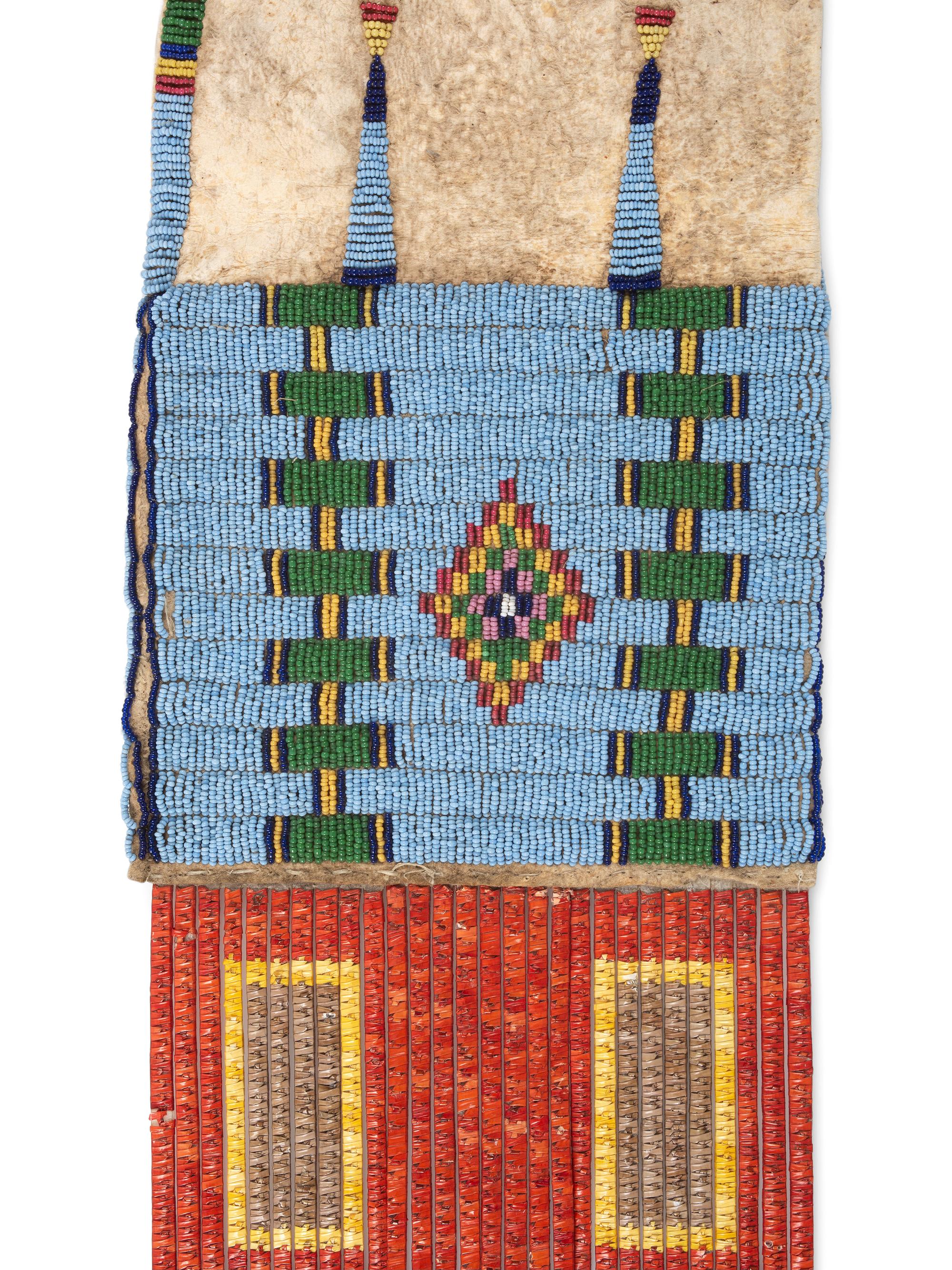 Sioux Beaded Hide Tobacco Bag
