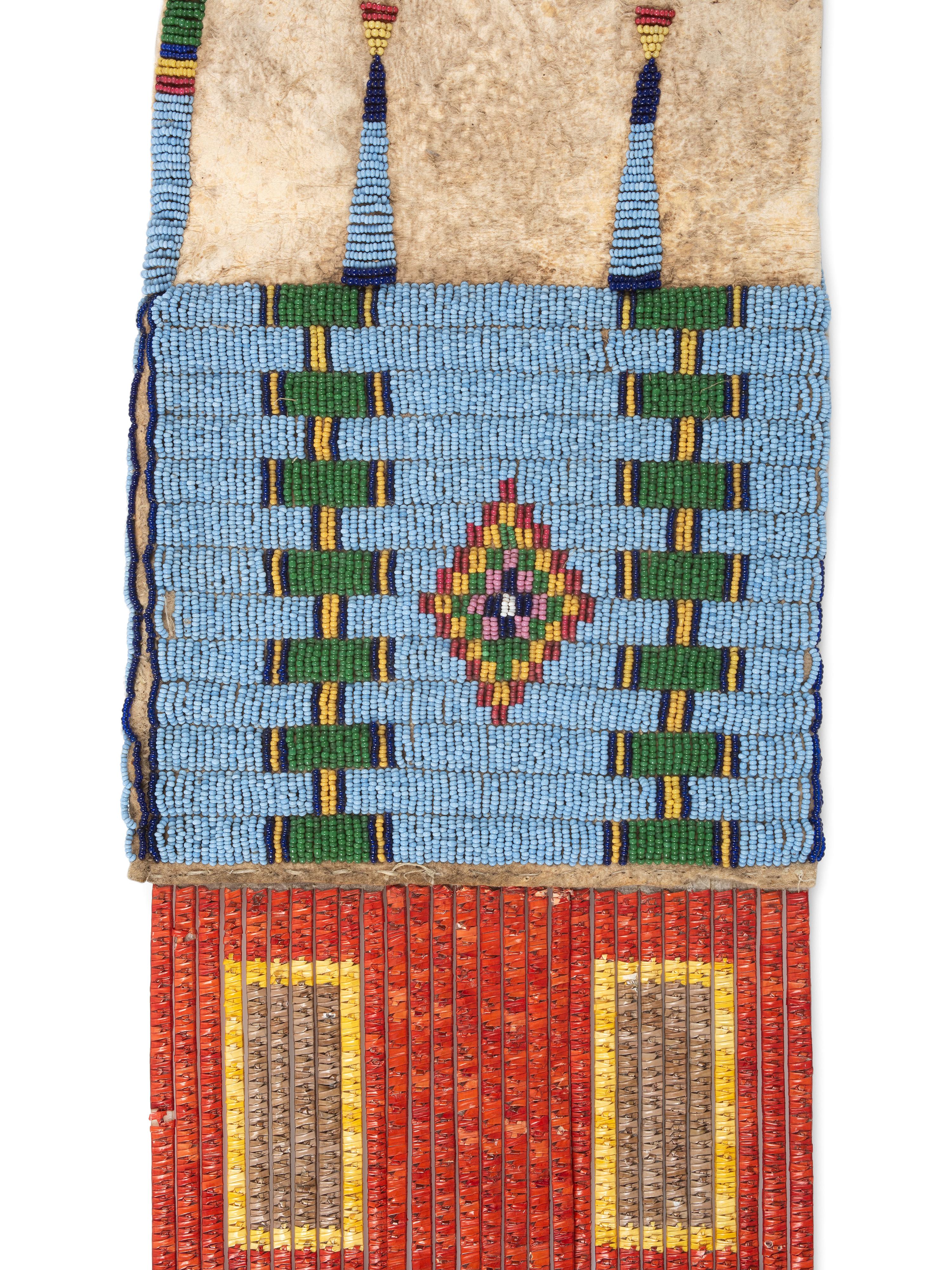 Sioux Beaded Hide Tobacco Bag