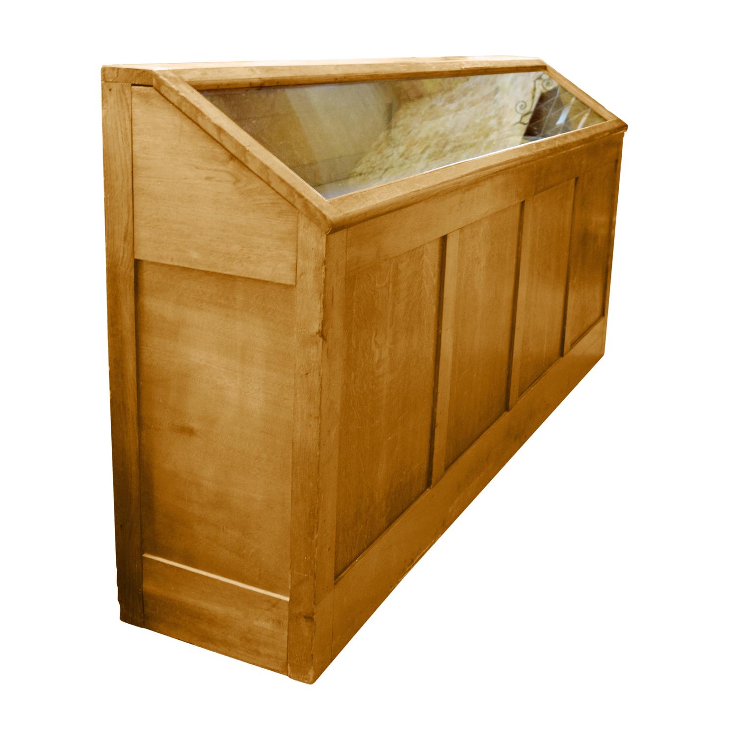 An Oak and Glass Display Cabinet 81.5" W x 16.25" D x 38.25" H — France, 20th Century
