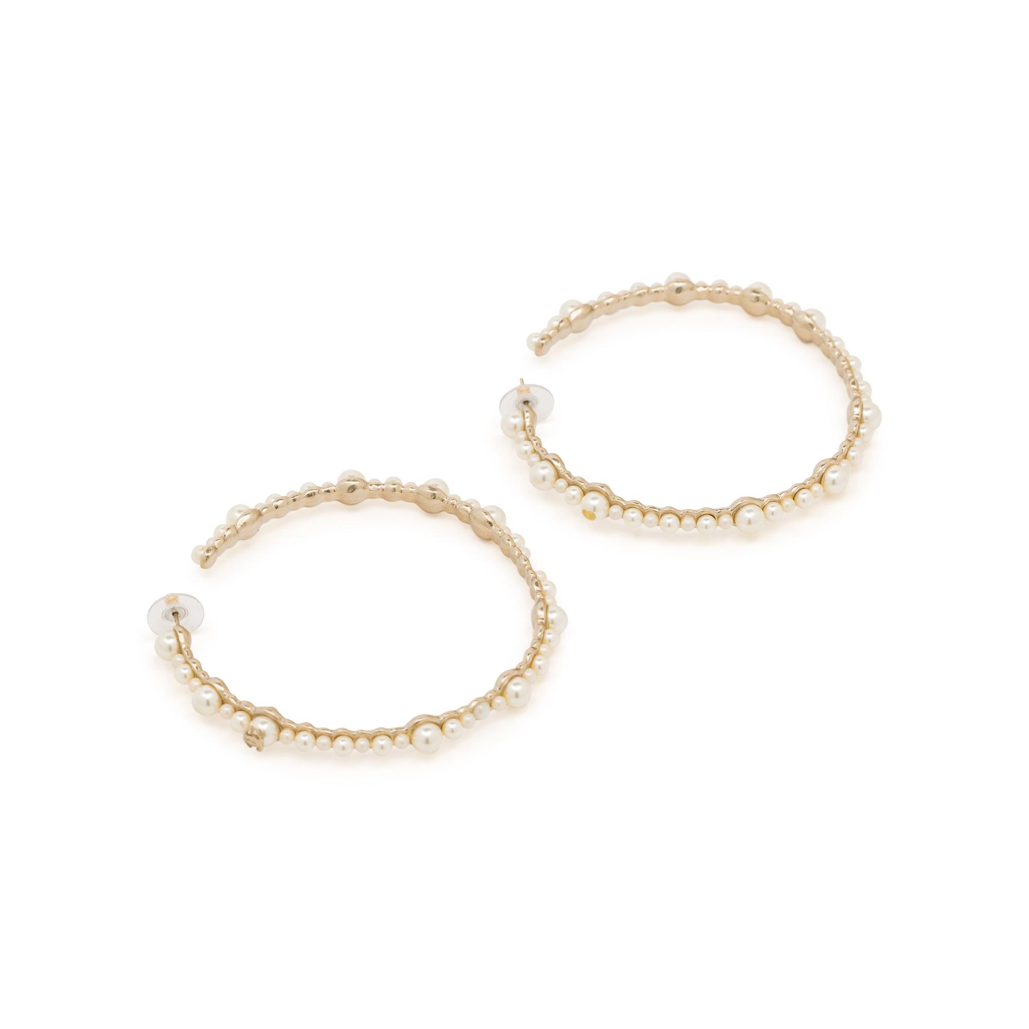 Chanel, Pearl Hoop Earrings