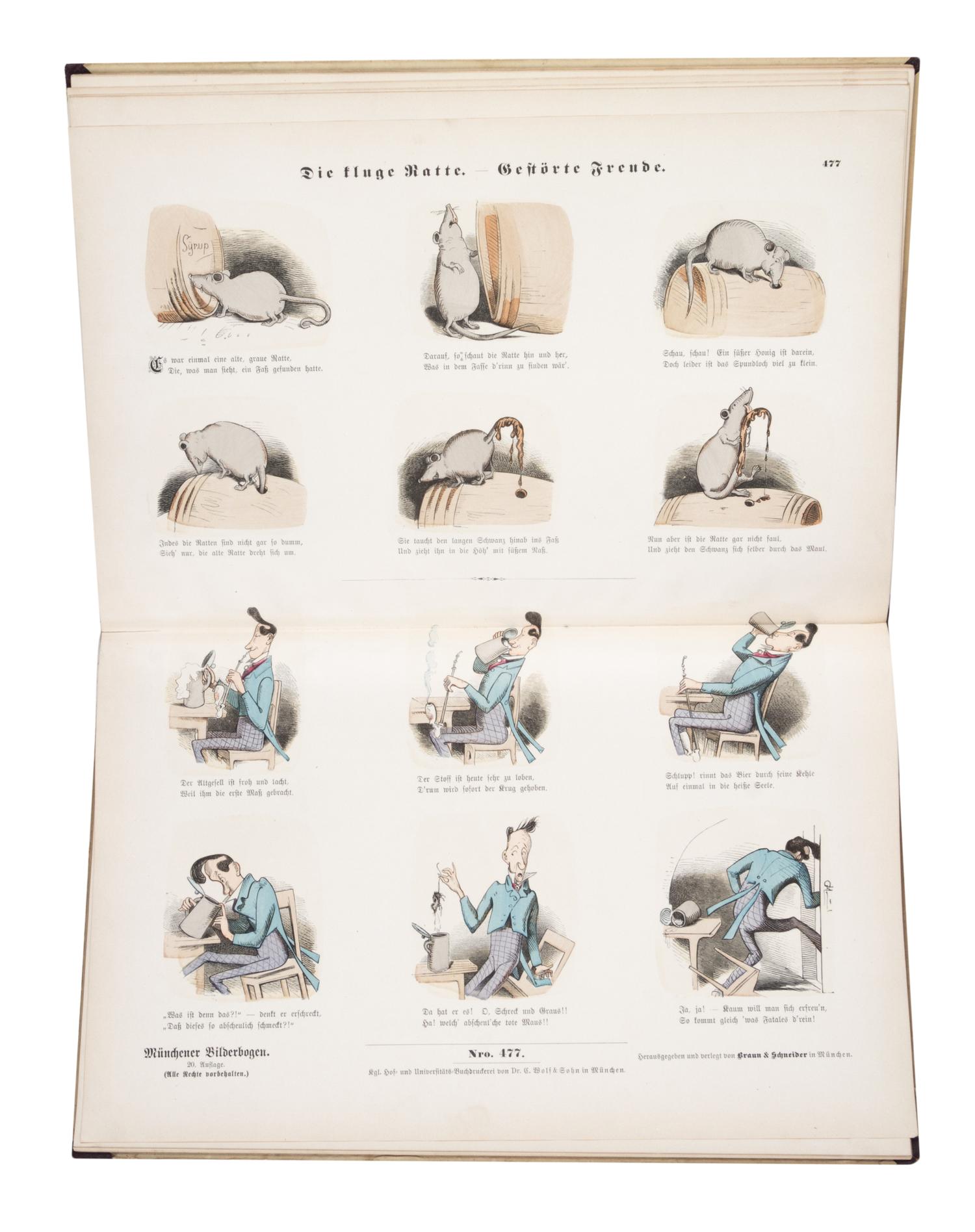 (CHILDREN'S) BUSCH WILHELM. Busch Bilderbogen I and II. Munich, [c. 1870]