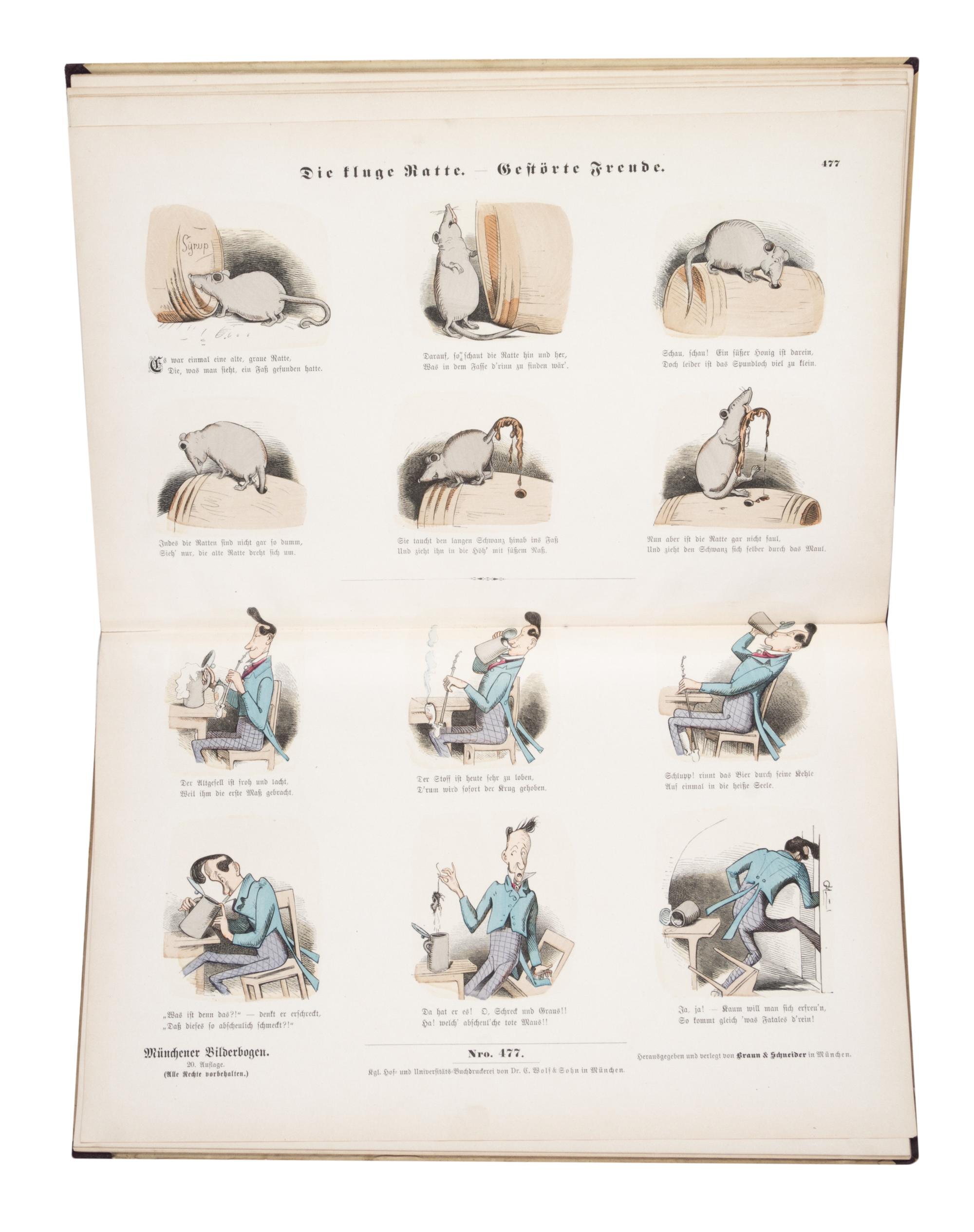 (CHILDREN'S) BUSCH WILHELM. Busch Bilderbogen I and II. Munich, [c. 1870]