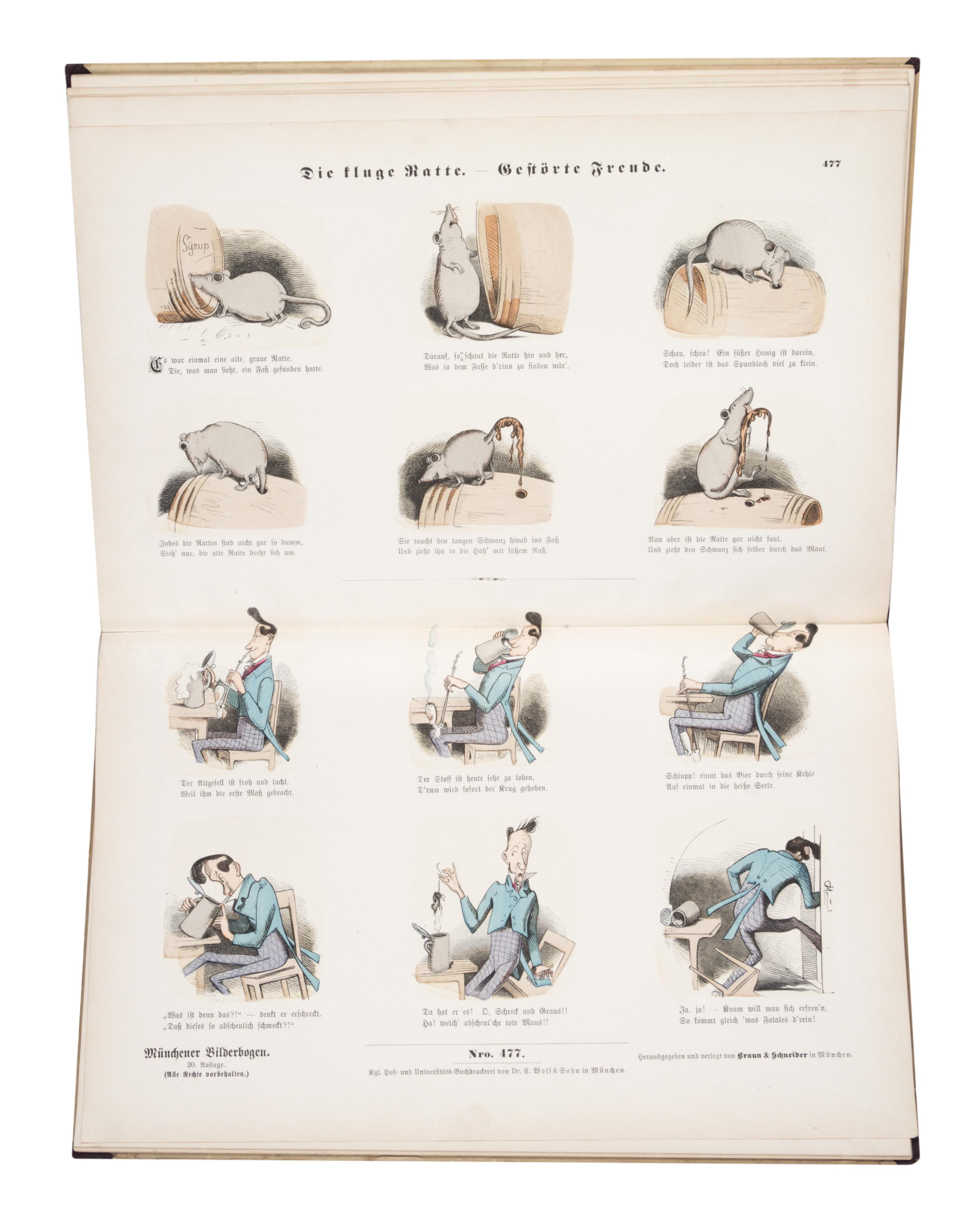 (CHILDREN'S) BUSCH WILHELM. Busch Bilderbogen I and II. Munich, [c. 1870]