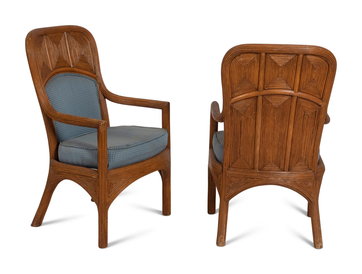 A Set of Eight Pencil Reed Chairs