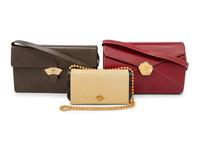 Five Karl Lagerfeld Items: Three Handbags, Two Scarves, 1980-90s