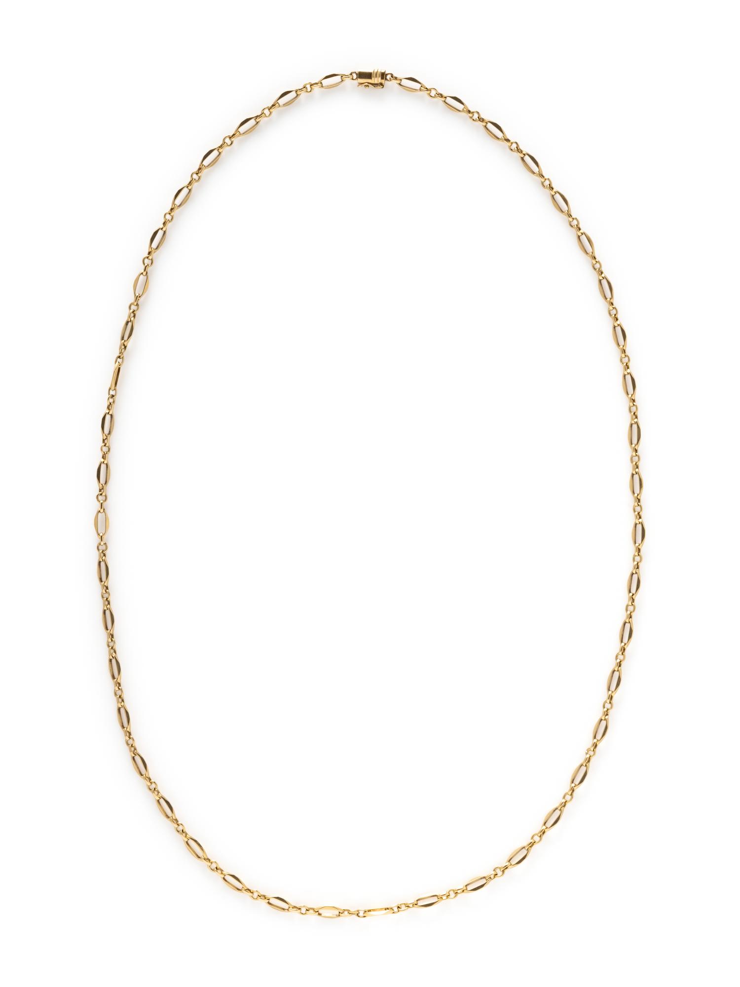 YELLOW GOLD LONG CHAIN NECKLACE